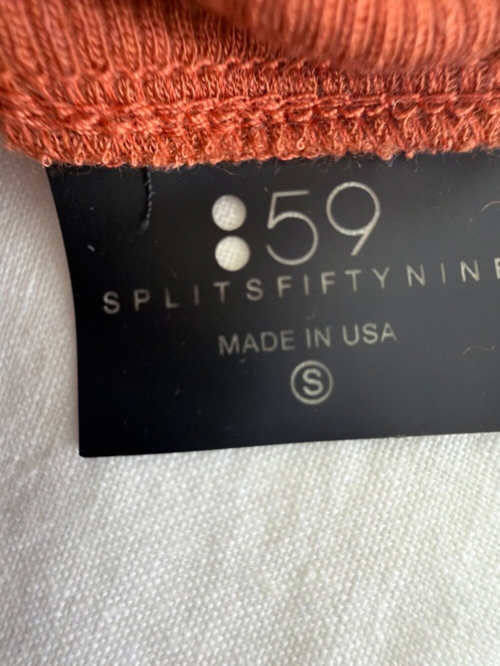 splits59 rust copper deep v back cropped sweatshirt top size s athleisure soft - Picture 5 of 8